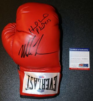 Mike Tyson & Evander Holyfield Signed Everlast Boxing Glove Psa & Steiner Jsa