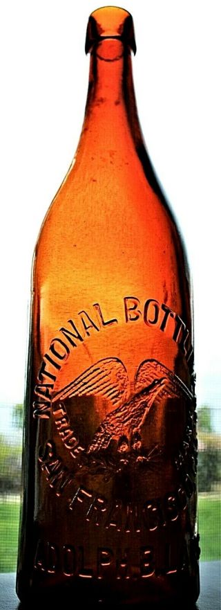 Rare - National Bottling Co.  San Francisco,  Cal.  Quart Beer With Embossed Eagle