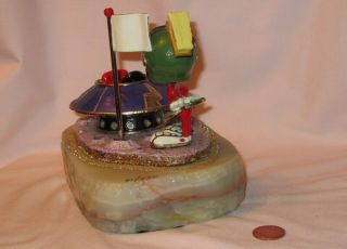 Looney Tunes Marvin The Martian & Space Ship On Onyx Base; By Ron Lee 1996 5