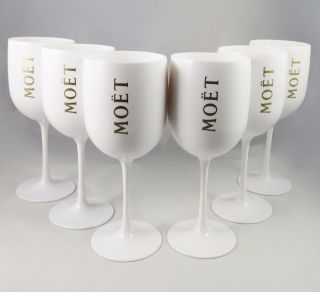 Moet Chandon Ice Imperial White Acrylic Champagne Goblet Set Of 6