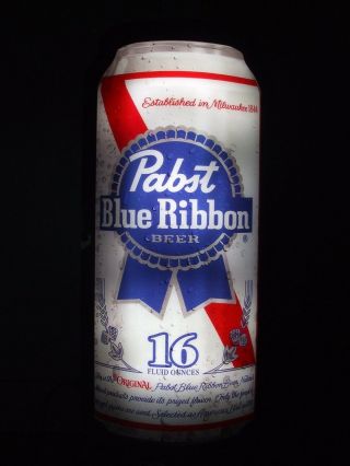 Pabst Blue Ribbon Beer Can Led Bar Sign Man Cave Garage Pbr