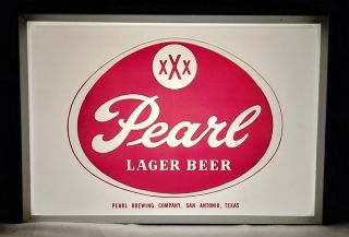 Old Pearl Beer Lighted Sign Brewing San Antonio Texas TX Old Stock 2