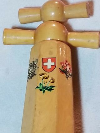 Vintage Wooden Double Action Cork Screw French style Swiss? Wine Opener 2