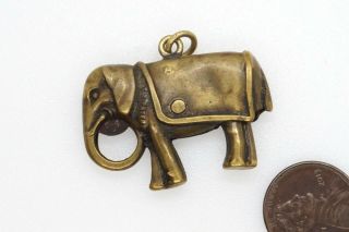 Antique Victorian English Brass Jumbo Elephant Shaped Novelty Cigar Cutter
