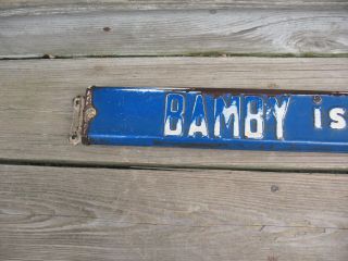 A 1940 ' s Bamby Is Good Bread General Store Screen Door Push Sign Double Sided 6