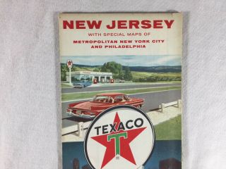 Vintage 1962 Texaco Touring Road Map Jersey Gas Oil Filling Station 2