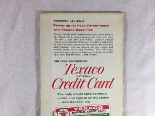 Vintage 1962 Texaco Touring Road Map Jersey Gas Oil Filling Station 5