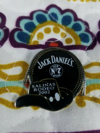 Jack Daniels Whiskey Vintage Lapel Pin 2002 Salinas Rodeo Cowboy Hat Rope