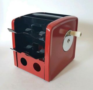 Vintage Arrco Playing Card Shuffler Hand Operated Red And Black.