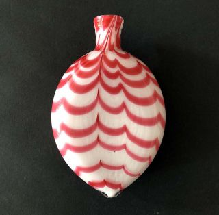 Wonderful Tear Shaped Nailsea Blown Glass Flask,  Link Swag Decoration,  1810
