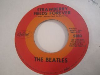 Beatles - Capitol Target Dome 45rpm - Strawberry Fields Forever - Vg,