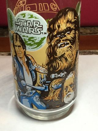 Vintage 1977 Star Wars Chewbacca Burger King Glass Han Solo