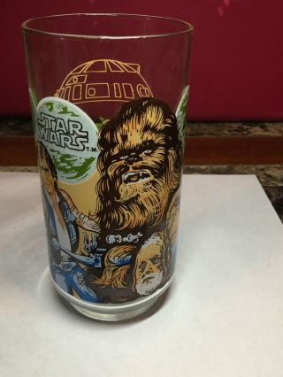 Vintage 1977 Star Wars Chewbacca Burger King Glass Han Solo 2
