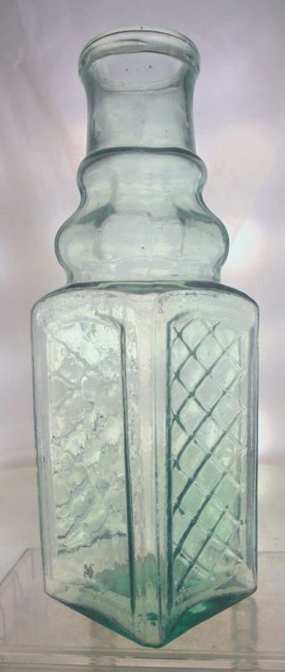 Pickle / Gherkin Jar / Bottle.  Open Pontil & Rolled Lip.  6.  125 ".  Whittled
