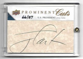 2009 Ud Prominent Cuts Jimmy Carter Autograph Signature 66/87 Us President