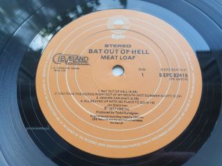 Meat Loaf Bat Out Of Hell 1st 1977 Uk Press One Play Time Capsule Lp