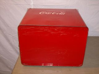 Vintage Drink Coca Cola Cooler Ice Chest Red Metal 1950s Acton MFG Co 10