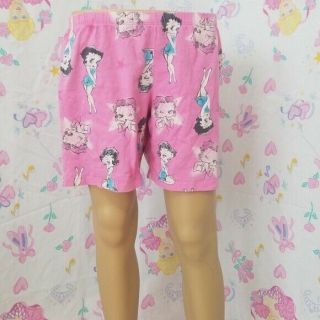Betty Boop Medium Shorts Pj Bottoms Retro Kitsch Pink Classic Pajama Cute Women