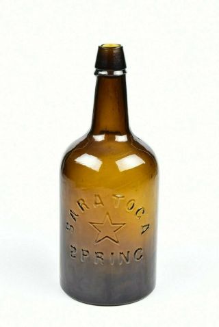 Antique Saratoga Star Spring Water Bottle Stoddard N H Glass