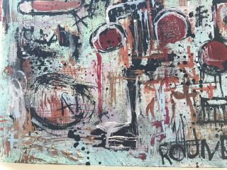 Jean - Michel Basquiat Signed Mixed Media Painting on Cardboard 3