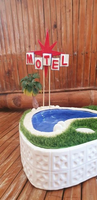 Palm Springs Pool Cocktail Bowl (Red Star Motel) - Black Lagoon Designs 3
