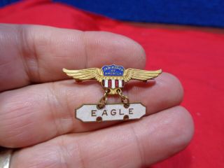 Vintage Jr.  Birdmen Of America Eagle Hearst Newspapers Wings Pin
