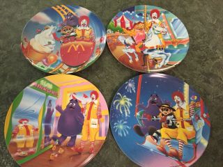 Vintage Mcdonalds Collector Melamine Carnival Plates Set Of 4 From 1993