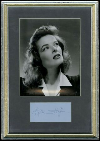 Katherine Hepburn Psa Dna Loa Signed Autograph Paper Cut Framed & Matted W/ Pic