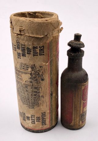 Funsten Bros & Co Animal Skunk Bait Bottle,  Box FULL ST.  Louis MO 1904 Worlds Fair 3