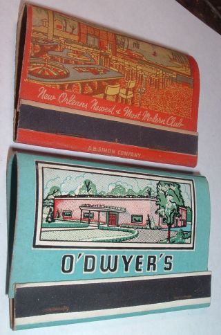 2 Vintage 3 Inch Casino Orleans Matchbooks 1940s O 