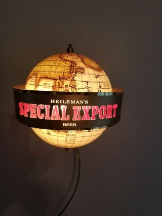 Special Export Beer Old Style Map Globe Motion Moving Spinning Light Up Sign Mib