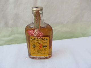 1934 Empty Old Taylor Bourbon Whiskey Miniature Bottle / Shape / Whisky
