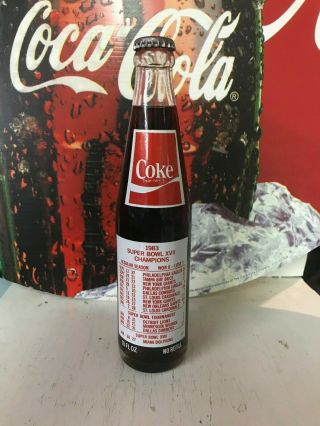 Coca Cola Bottle 10oz Tall WASHINGTON Redskins WORLD Champs,  COMMEMORATIVE, 3