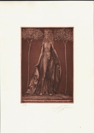 Ernst Fuchs - Flora Akuli Rare Hand Signed & Numbered Aquatinta Etching