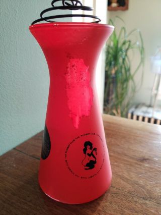 Vintage Playboy Club Red Candle Vase 3