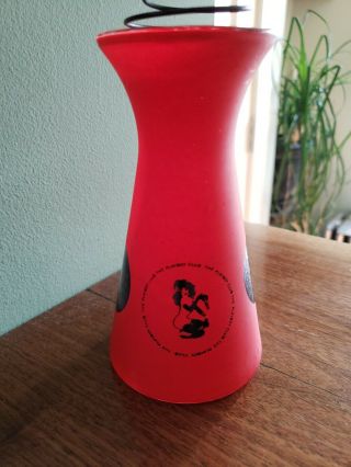 Vintage Playboy Club Red Candle Vase 5