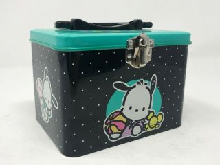 Vintage 1995 Sanrio Pochacco Metal Tin Lunch Box With Handle Cute