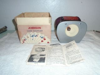 Vintage 1950s Johnson Card Shuffler - Hand Crank By Nestor Johnson Usa Model 50