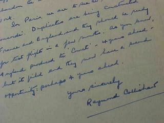 1967 Letter Written Signed By Wwi Canadian Ace Raymond Collishaw - 60 Victories