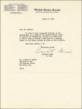 Prescott S.  Bush - Typed Letter Signed 08/05/1953
