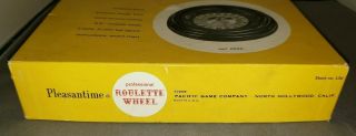 Vintage 1958 Pleasantime Professional Roulette Wheel Felt and Ball 3