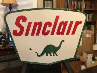Large Sinclair Double Sided Porcelain Sign