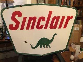 Large Sinclair Double Sided Porcelain Sign 2