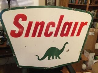 Large Sinclair Double Sided Porcelain Sign 5