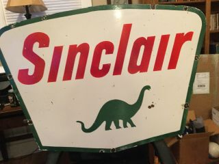 Large Sinclair Double Sided Porcelain Sign 7