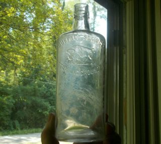 Buffalo Springs Stamping Ground,  Ky Hand Blown Pint Pre Pro Whiskey Flask