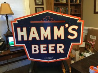 Large Hamm’s Beer Double Sided Porcelain Sign
