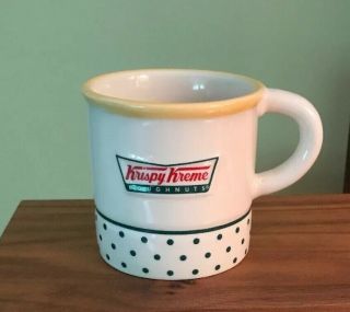 Mug Krispy Kreme Doughnuts Green Dots Mini Donut Inside Bottom