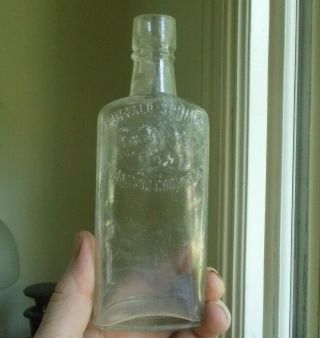 1/2 Pint Buffalo Springs Stamping Ground,  Ky Hand Blown Pre Pro Whiskey Flask