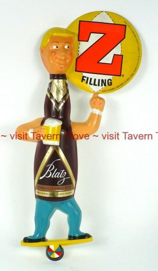 Rare 1950s Blatz Beer Bottle Man Parade Series " Z " Vacuform Plastic Sign